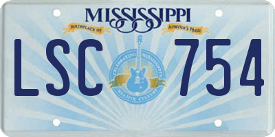 MS license plate LSC754