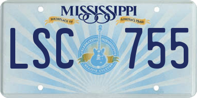 MS license plate LSC755