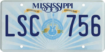 MS license plate LSC756