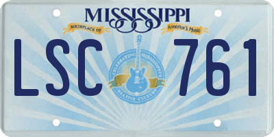 MS license plate LSC761