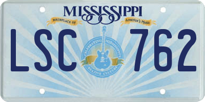 MS license plate LSC762