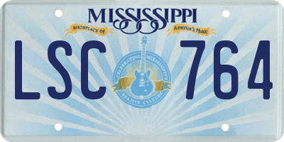 MS license plate LSC764