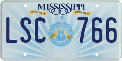MS license plate LSC766