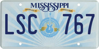 MS license plate LSC767