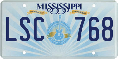 MS license plate LSC768
