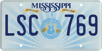 MS license plate LSC769