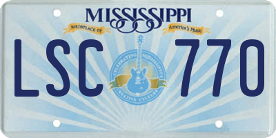 MS license plate LSC770