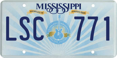 MS license plate LSC771