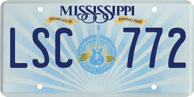 MS license plate LSC772