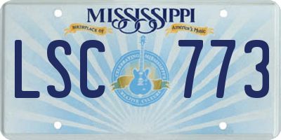 MS license plate LSC773