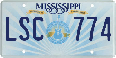 MS license plate LSC774