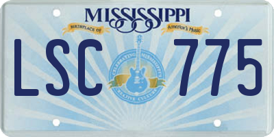 MS license plate LSC775