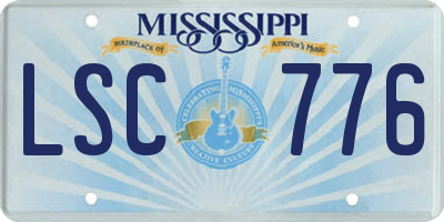 MS license plate LSC776