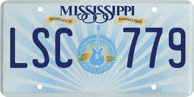 MS license plate LSC779