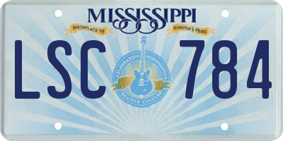 MS license plate LSC784