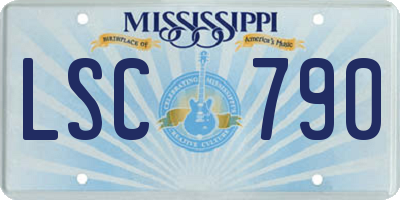 MS license plate LSC790