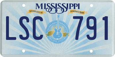 MS license plate LSC791