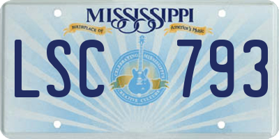 MS license plate LSC793
