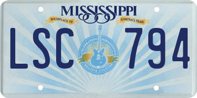 MS license plate LSC794