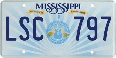 MS license plate LSC797