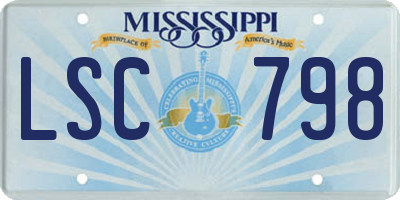 MS license plate LSC798