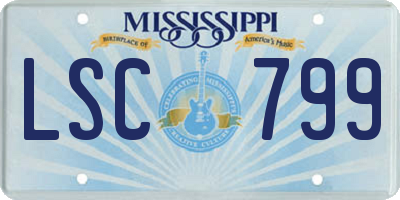 MS license plate LSC799