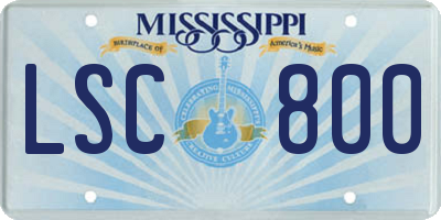 MS license plate LSC800