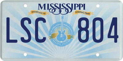 MS license plate LSC804