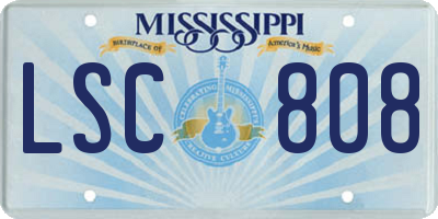 MS license plate LSC808