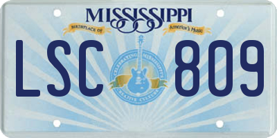 MS license plate LSC809