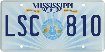 MS license plate LSC810