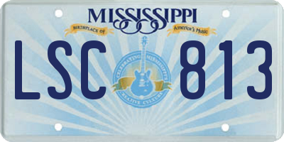 MS license plate LSC813