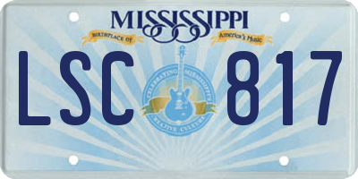 MS license plate LSC817
