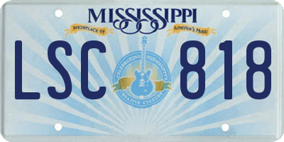 MS license plate LSC818