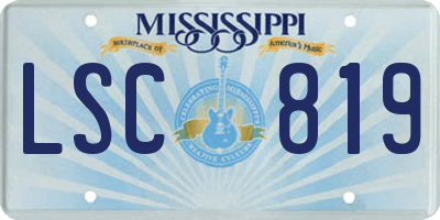 MS license plate LSC819