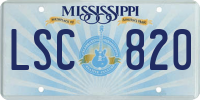 MS license plate LSC820