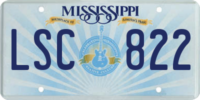 MS license plate LSC822