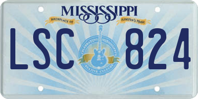 MS license plate LSC824