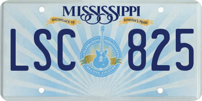 MS license plate LSC825