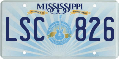 MS license plate LSC826