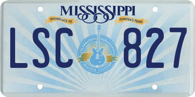 MS license plate LSC827