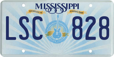 MS license plate LSC828