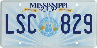 MS license plate LSC829