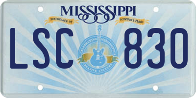 MS license plate LSC830