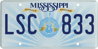 MS license plate LSC833
