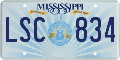 MS license plate LSC834