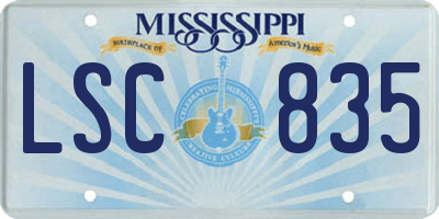 MS license plate LSC835
