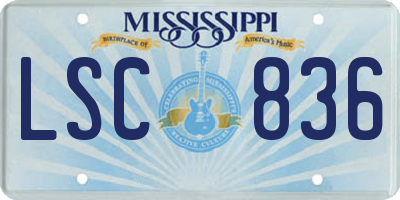 MS license plate LSC836