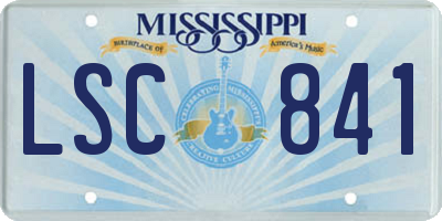 MS license plate LSC841