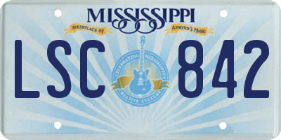MS license plate LSC842